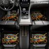 4pcs Car Foot Mats, Colorful Owl Coin Pattern, Fiber Material, Universal Car Floor Mats, Washable, Wear-Resistant, All-Season, C