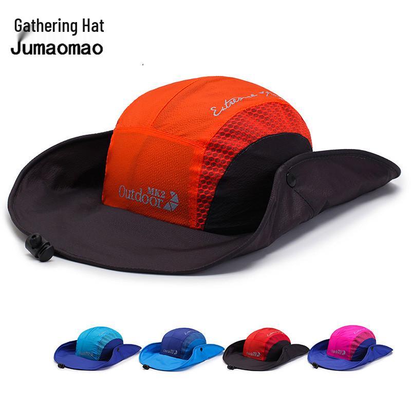 

2020 Spring Summer Men s Sun Hat - Large Brim, Climbing & Fishing, Sun Protection Adjustable помаранчевий