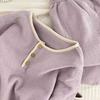 Women Suits Sets Cotton Large Size Pajamas Winter Thickened Fleece Longs Pants Two-piece Oversize 2PC Suit