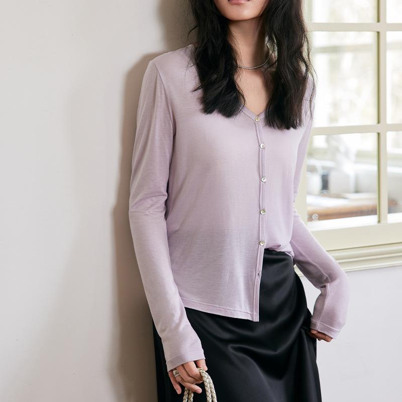A New Spring and Summer Cardigan for Women, A Thin-button Long-sleeved Top
