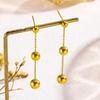 Non-fading Titanium Steel Round Bead Pendant Earrings for Women - Available In Three Sizes