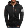 Mens Casual Sports Zip Up Hoodie Solid Color Gym Workout Loose Fit Hooded Sweatshirt