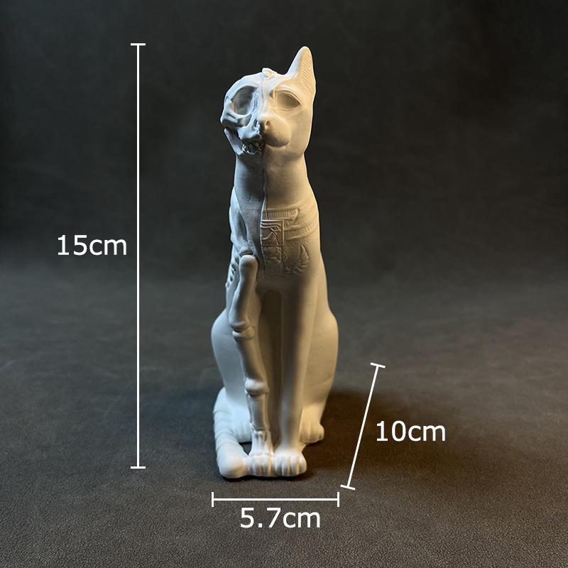 

Halloween Skeleton Cat Plaster Statue Desk Decoration Ornaments Creative Artwork Skeleton Cat Sculpture Room Aesthetic Decor