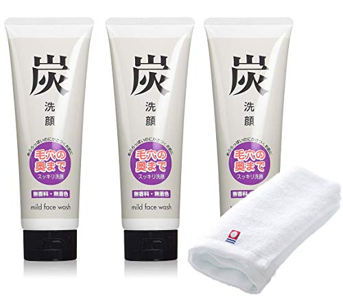 

Azuma Trading Co., Ltd. [Same Price, Includes Imabari Towel] Charcoal Facial Cleansing Cream 120g (3 Bottles) / Skincare Tabibijin Facial Cleansing Fo