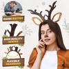 Christmas Antler Headband Christmas Deer Antler Hair Hoop Holiday Party Cosplay Accessory For Costume Party Holiday Cosplay
