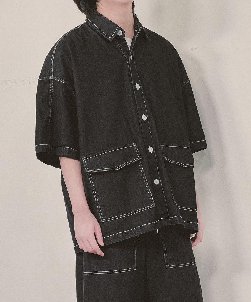 Nainneoscheu Denim Stitch Shirt_Black