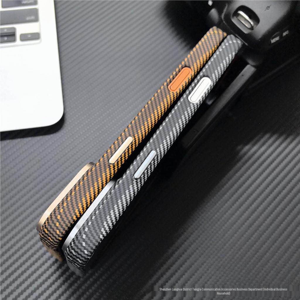 Apple 17 Pro Max Magnetic V-Pattern Drop-proof Fiber Phone Case for iPhone 16