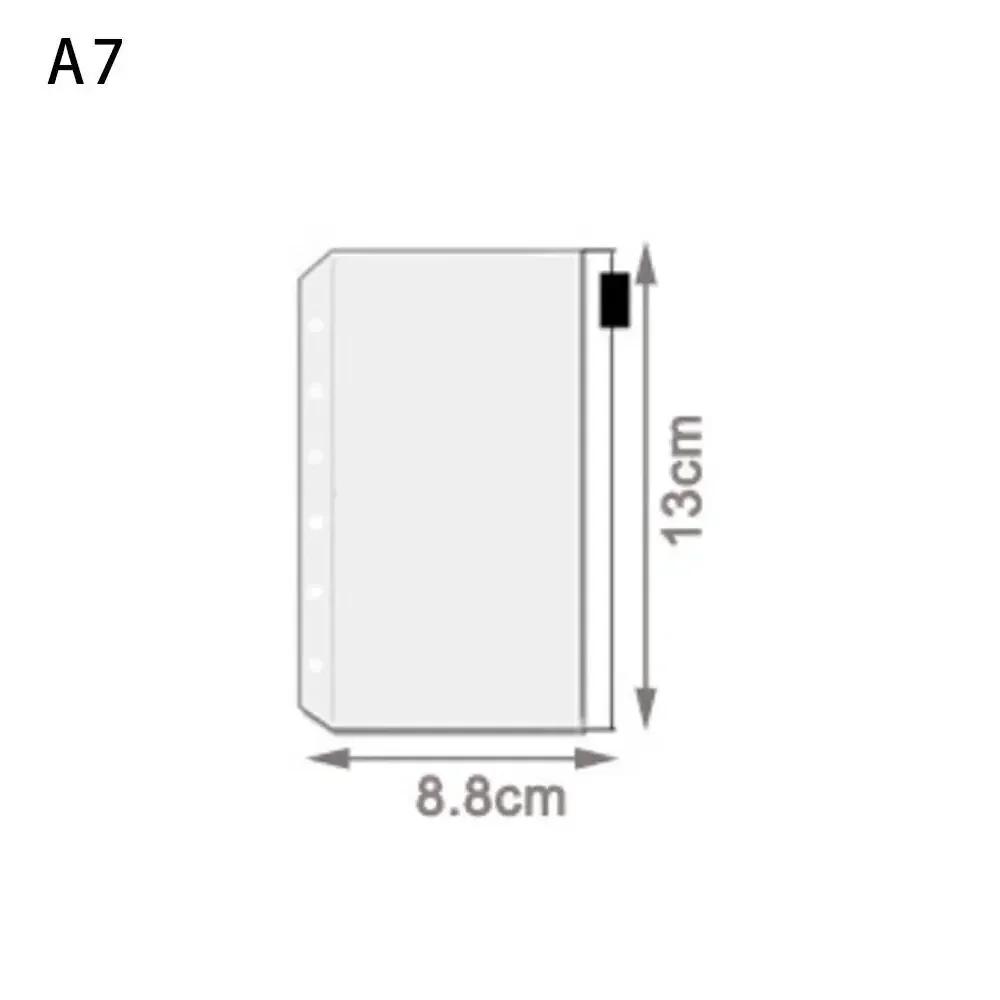 A5/6/7 Transparent Loose Leaf Binder Notebook Cover Zipper Bag Note Book Journal Planner Accessories Stationery Supplies New