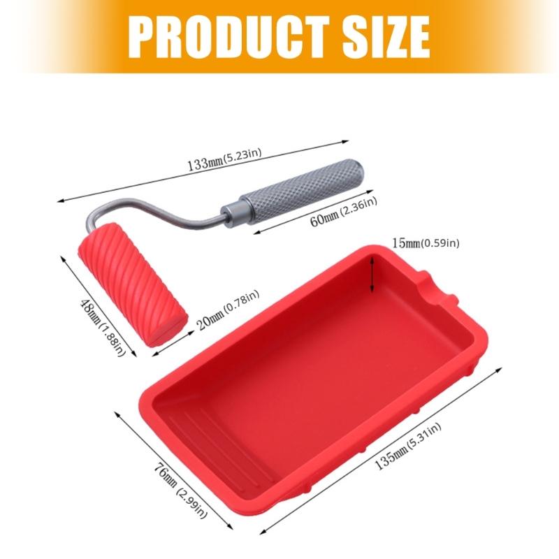 Silicone Roller Brush with Tray Even Application Roller Set Renovations for Smooth Paint Application Wall Ceilings