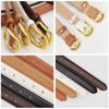 Vintage Gold Buckle Women's Leather Belt - Korean Style Simple Trendy Dress Accessory