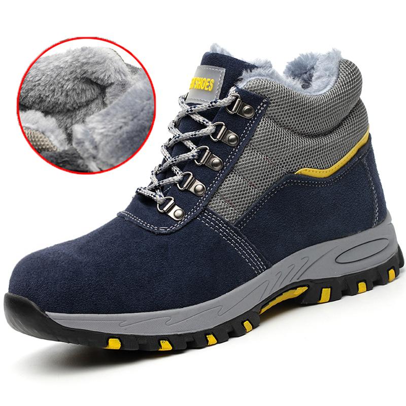 Spring Safety Boots Men Shoes Puncture-Proof Work Boots High Top Steel Toe Shoes Construction Protective Boots