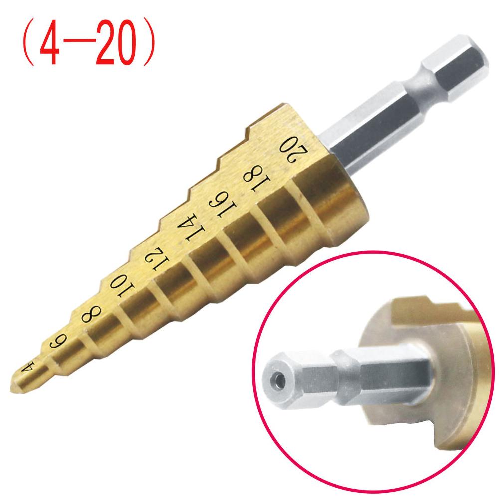 4-12 4-20 4-32mm HSS Titanium Step Drill Bit Conical Stage Drill For Metal Wood High Speed Stepped Drill Set Power Tools