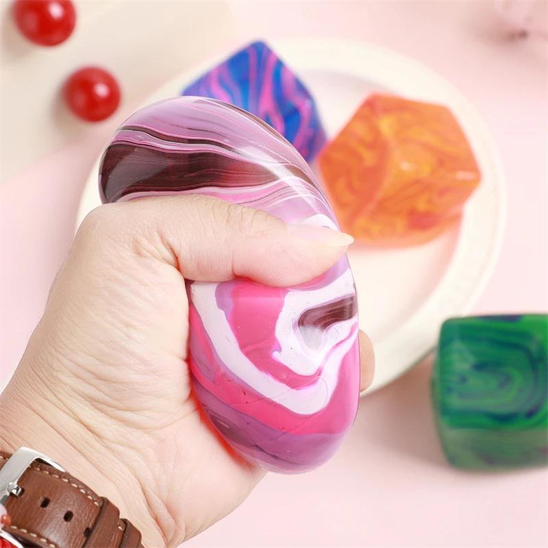 Needoh Nice Cube Marble Swirl Maltose Stuffed Sensory Toy Anxiety Squishy Relief Hand Exercise Ball Non-Toxic Material Adhd Toy