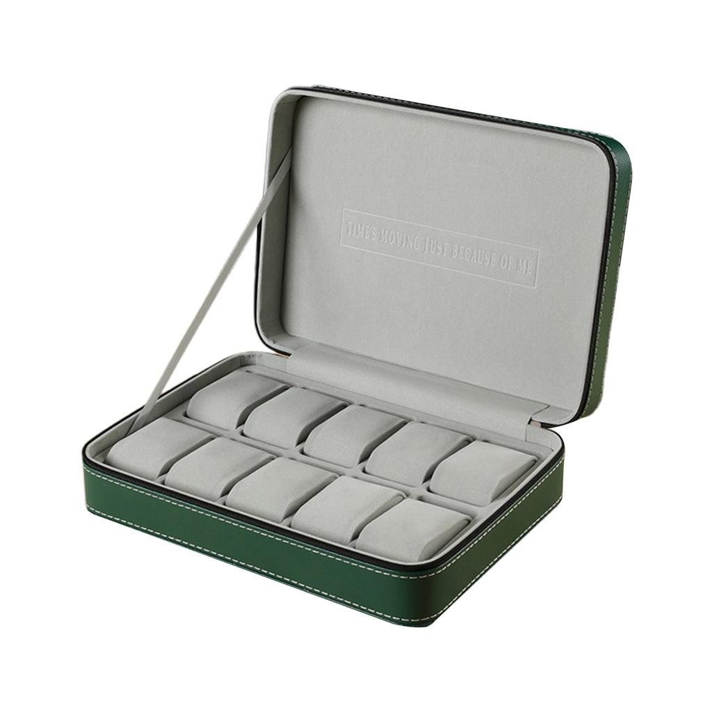 PU-Leder Reißverschlusstasche Uhr Schmuck Kollektion Aufbewahrungsbox Uhr Geschenk Organizer Schmuck Vitrine für Männer und Frauen
