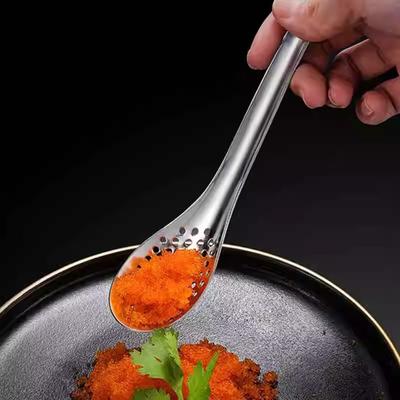 1Pcs Stainless Steel Kitchen Spoon With Holes Cuisine Caviar Builder Roe Sauce Strainer Spoon Durable Kitchen Outdoor Tableware