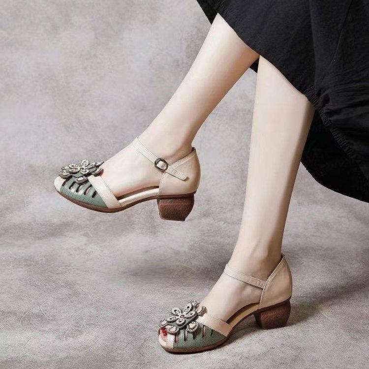 

Fish-mouthed Sandals with Thick Heels, New Style, Retro Women s Shoes, Platform Heels 40