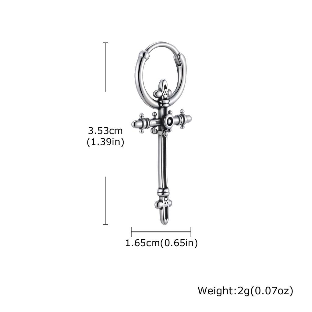 Vnox Stainless Steel Geometric Cross Earrings for Women Men, Gothic Punk Huggie Hoop Jewelry Gifts, Fashion Dangle Earrings