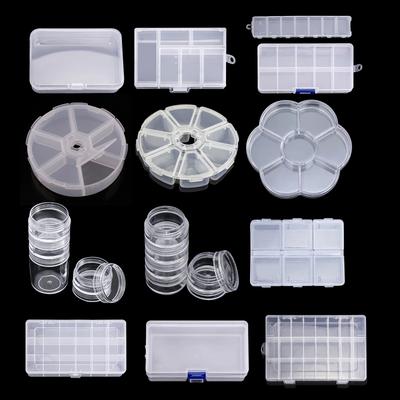 Jewelry Container Box Rectangular/Round Organizer for Case with Lid for Jewelry Earring Nail Art Charms Multipurpose Hol