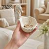 Elegant Jewelry Storage Tray Holder, Seahorse Shape Tray, with Wave Shell Bathroom Countertop Organizer Groove Design, for Rings Necklaces Earrings
