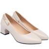 Mom shoes soft leather comfortable soft sole single shoes women's spring and autumn ladyshoes thick heel leather shoes medium heel four women's shoes