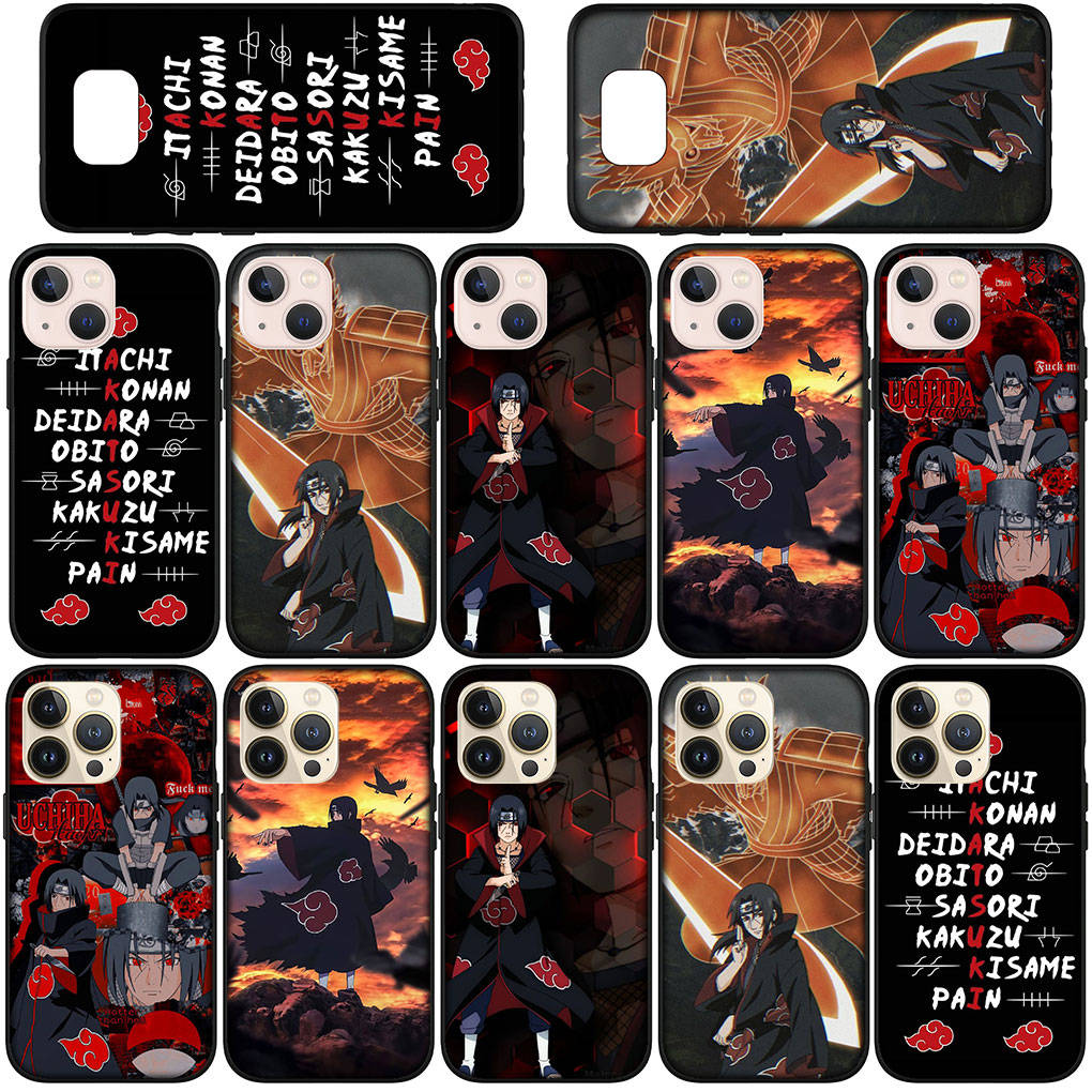 Case for Samsung Galaxy S25 S24 S23 iPhone 16 15 Xiaomi Redmi Note 14 13 12 16E X 11 Pro Max XR OPPO Moto Huawei Akatsuki Poster Itachi Naruto Sasuke