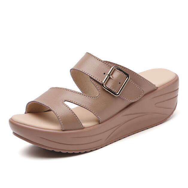 2024 Women Summer Platform Sandals Women Slipper Ladies Wedges Shoes Open Toe Thick Bottom Ladies Casual Flats Beach Shoes