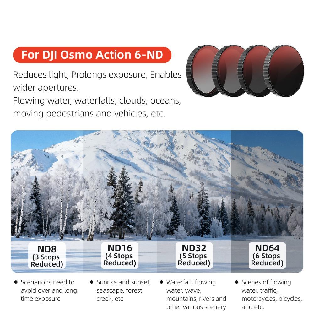 Quick Release Camera Filters Set for DJI Osmo Action 6 Action Camera Accessories