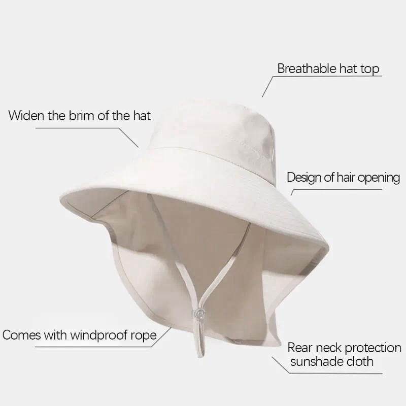 UPF50+ Womens Sun Hat Summer Ponytail Opening Wide Brim Foldable Travel Beach Fishermans Hat for Outdoor Activities