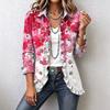Women's Floral Print Cardigan, Long Sleeve Ruffle Open Front Top, Casual Outerwear for Spring and Fall