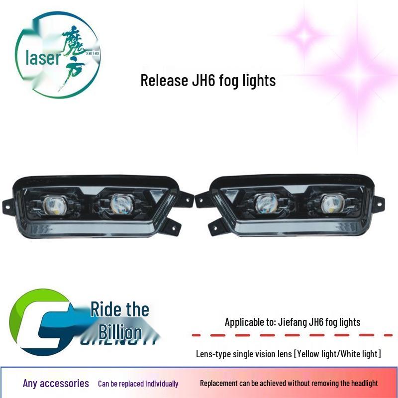Jiefang JH6 LED Headlight Assembly: Waterproof Projector Lens, Fog Lights, Bumper Lights Standard