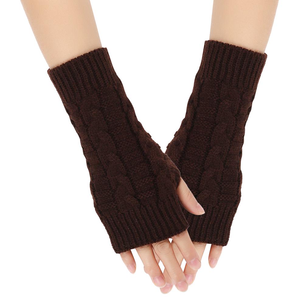 Knitted Fingerless Ladies Gloves Warm Hand Warmer Fashion Finger Fingerless Gloves  for Women