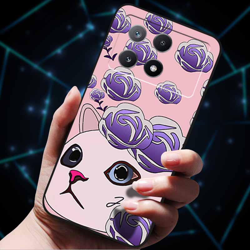 3D Flowers Emboss Fundas For Poco X6 Pro Case Soft Silicone Phone Case for Xiaomi Poco X6 Pro Poco X 6 Pro X6Pro Pocox6 Pro Bags