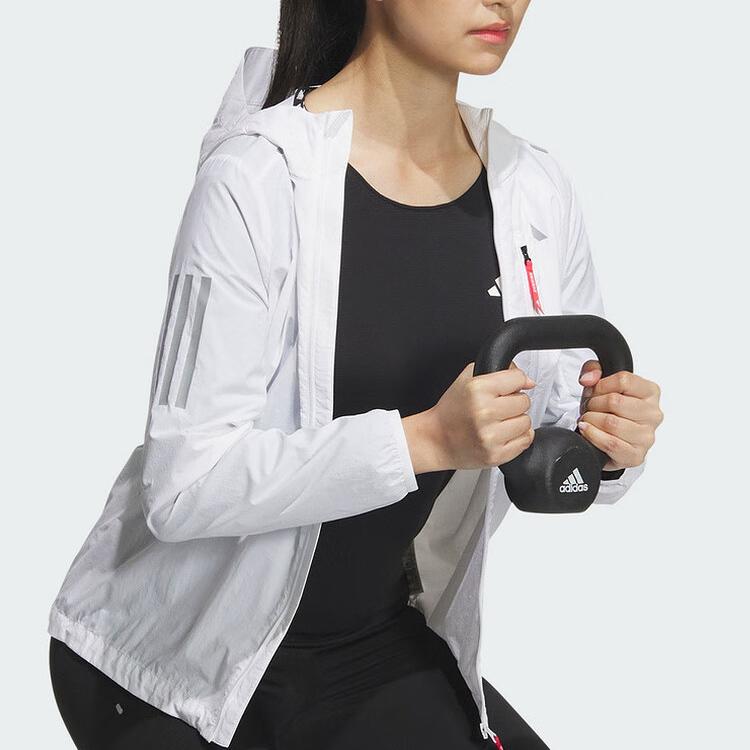 Adidas Comfortable Simple Stylish Versatile Hooded Jacket Women Jackets White KB9125