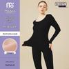 Damen Modalmischung Slim-Fit Nahtloses Thermounterwäsche-Set