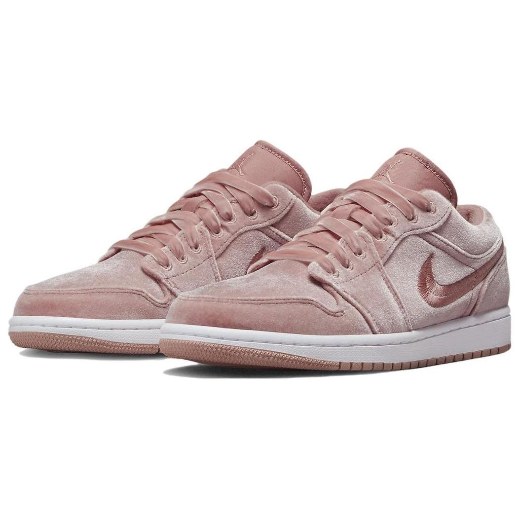 Air Jordan 1 Low SE Pink Velvet Women Sneakers Rust-Pink White DQ8396-600
