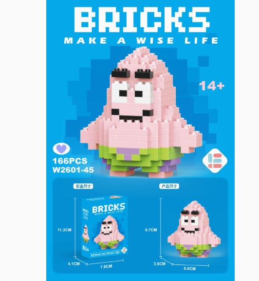 Anime Princess Building Blocks Stitch Mickey Mouse Mini Action Toy Figures Blocks Toys Bricks Assemble Toys Kids Gifts