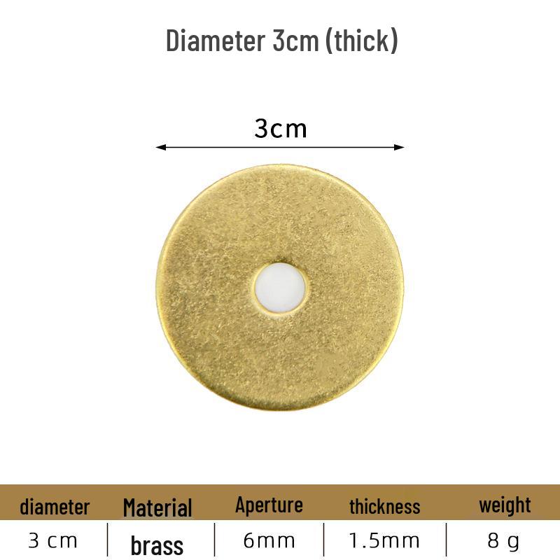 Rondella Piana Gasket in Ottone Rame Antico con Manico Irregolare per Costruzione Mobili Classici