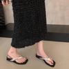 Thick-soled Slope Heel Flip-flops for Women's Summer Wear 2025 New High-end Toe Cool Slippers with Skirt Beach Sandals