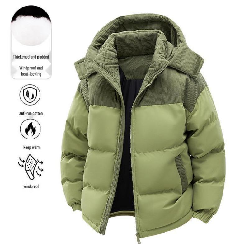 Men's Winter Hooded Cotton Jacket - European Size, Warm & Thick, Detachable Hood, Casual Style.