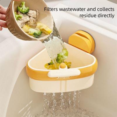 Suction Cup Sink Drainer Basket,Sink Strainer Basket,Multi-Functional Food Waste Disposal Filter,Kitchen Residual Filter Basket