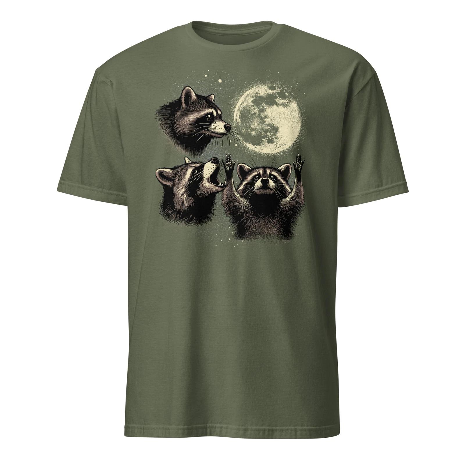 Three Raccoons Shirt Trash Pandas Funny Raccoon Moon T-Shirt Size S-3XL Gift Tee 3XL