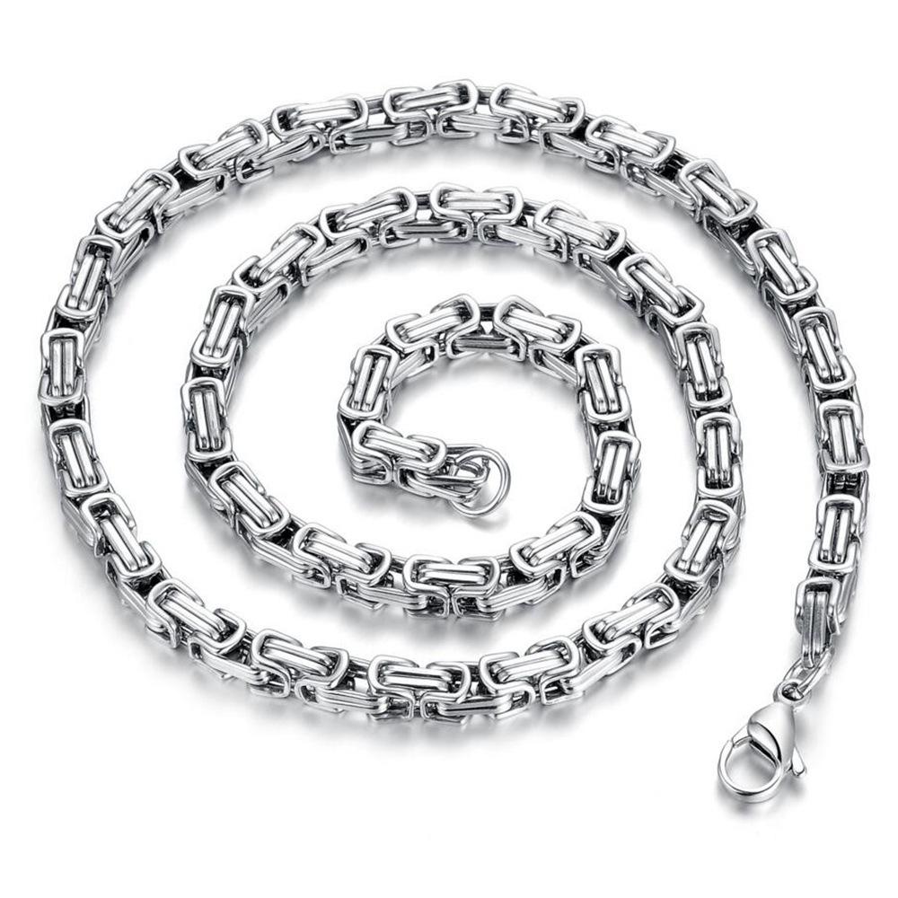 European & American Punk Retro 5MM Stainless Steel 18K Gold Paperclip Necklace - Versatile Fashion.
