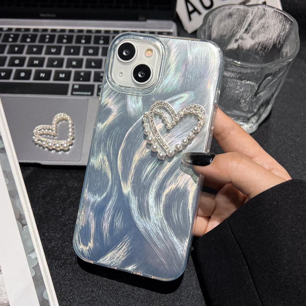 Luxury Love Heart Phone Case For iPhone 16 Pro Max Funda iPhone 13 15 11 12 14 Plus 16promax 15promax 14promax Soft IMD Covers