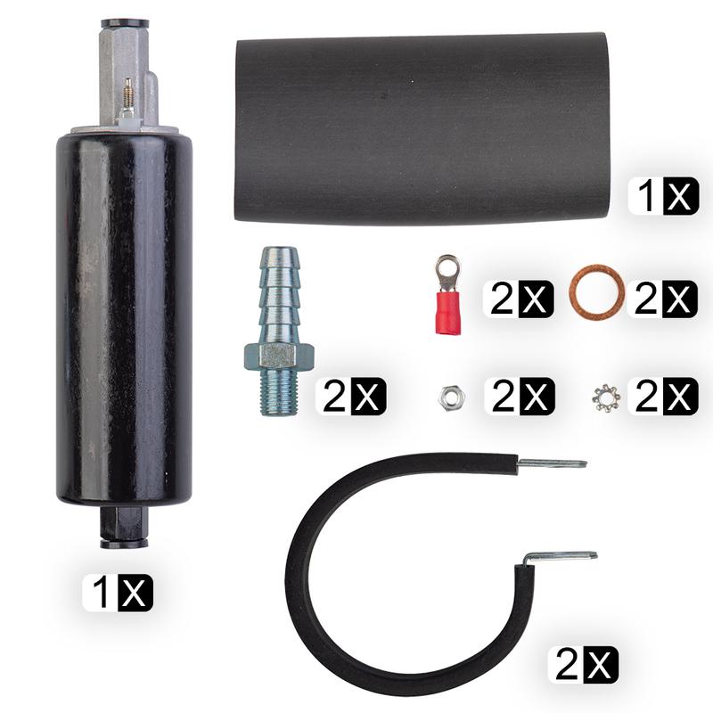 

Universal 255 LPH Inline External Fuel Pump for Walbro GSL392 Fuel Line High Pressure Pump With Kit Auto Accessories синій