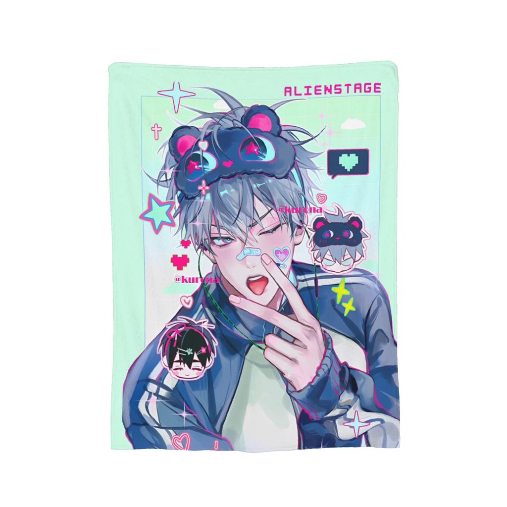 Alien Stage Anime Blanket Flannel Mizi Sua Till Ivan Hyuna Luka Lightweight Throw Blanket for Airplane Travel Bed Rug