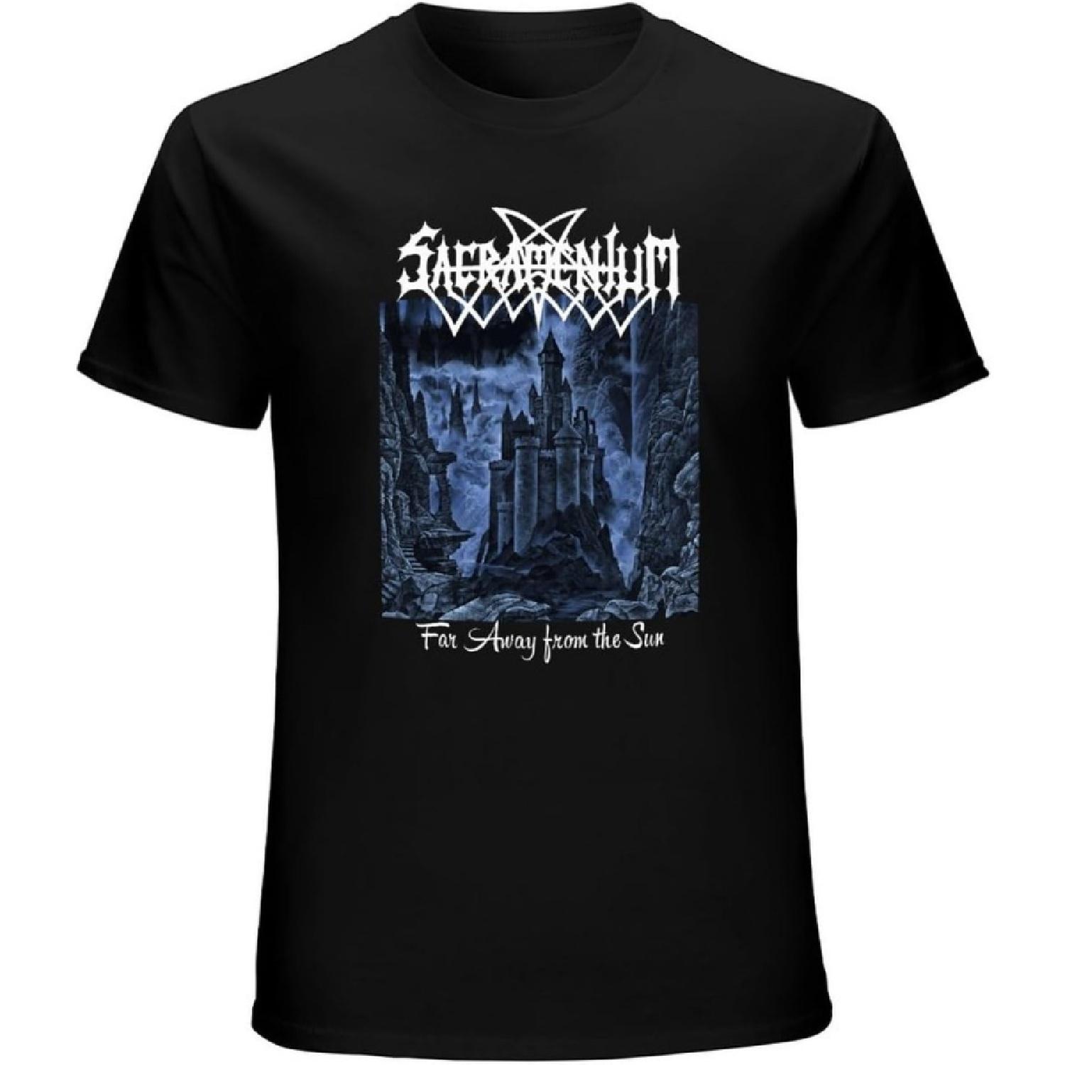WUWEICHEN Sacra Mentum Far Away from The Sun Melodic etal Casual Custom Short Sleeve Cotton T-Shirt Black S