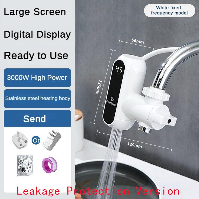 Electric Faucet Stainless Steel Hot and Cold Dual-purpose Faucet Temperature Digital Display Electricity Isolation Instant Hot Water Faucet