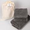 Towel Laboratory Gift Set of 3 Bath Towel 2 Face Charcoal JapanTechnology [Volume Rich] #003 (1 + Towels, Gray) - Hotel-Quality, Thick, Fluffy,