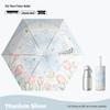 32-Rib Women’s Folding Umbrella: Dual-use for Sun & Rain, UV Protected, Colored Coating, Enlarged, Reinforced & Thickened.