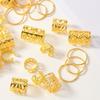 40pcs Hollowed-Out Iron Hair Decor Rings Non-rust Dreadlock Hair Extension Accessories for Punk Style Hairstyling